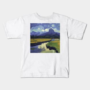 Amazon nature, Vincent van Gogh style Kids T-Shirt